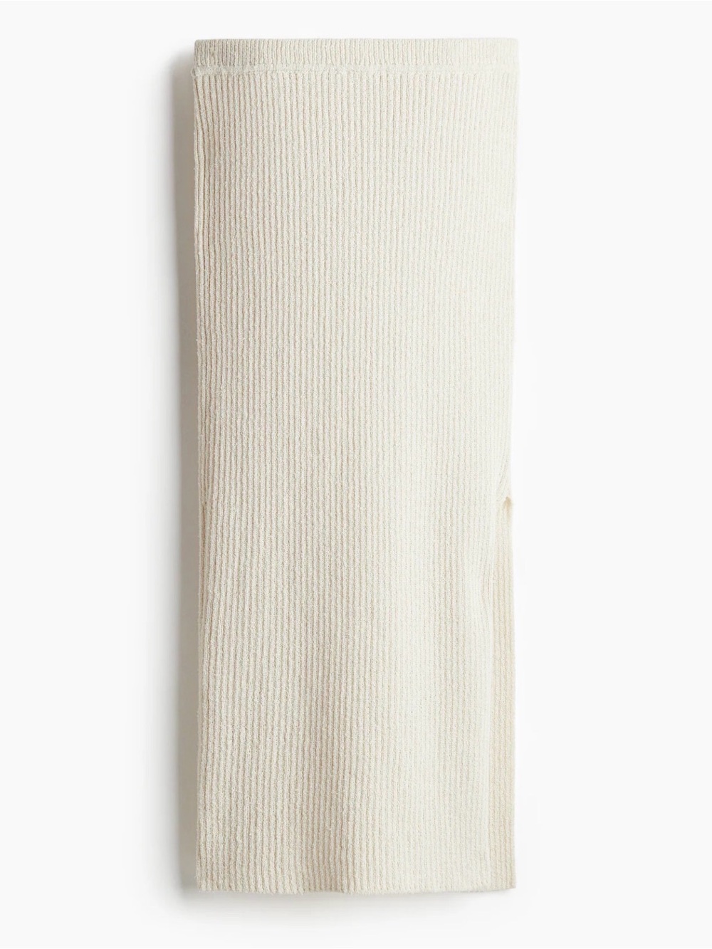 Cream Ribbed Knit Skirt